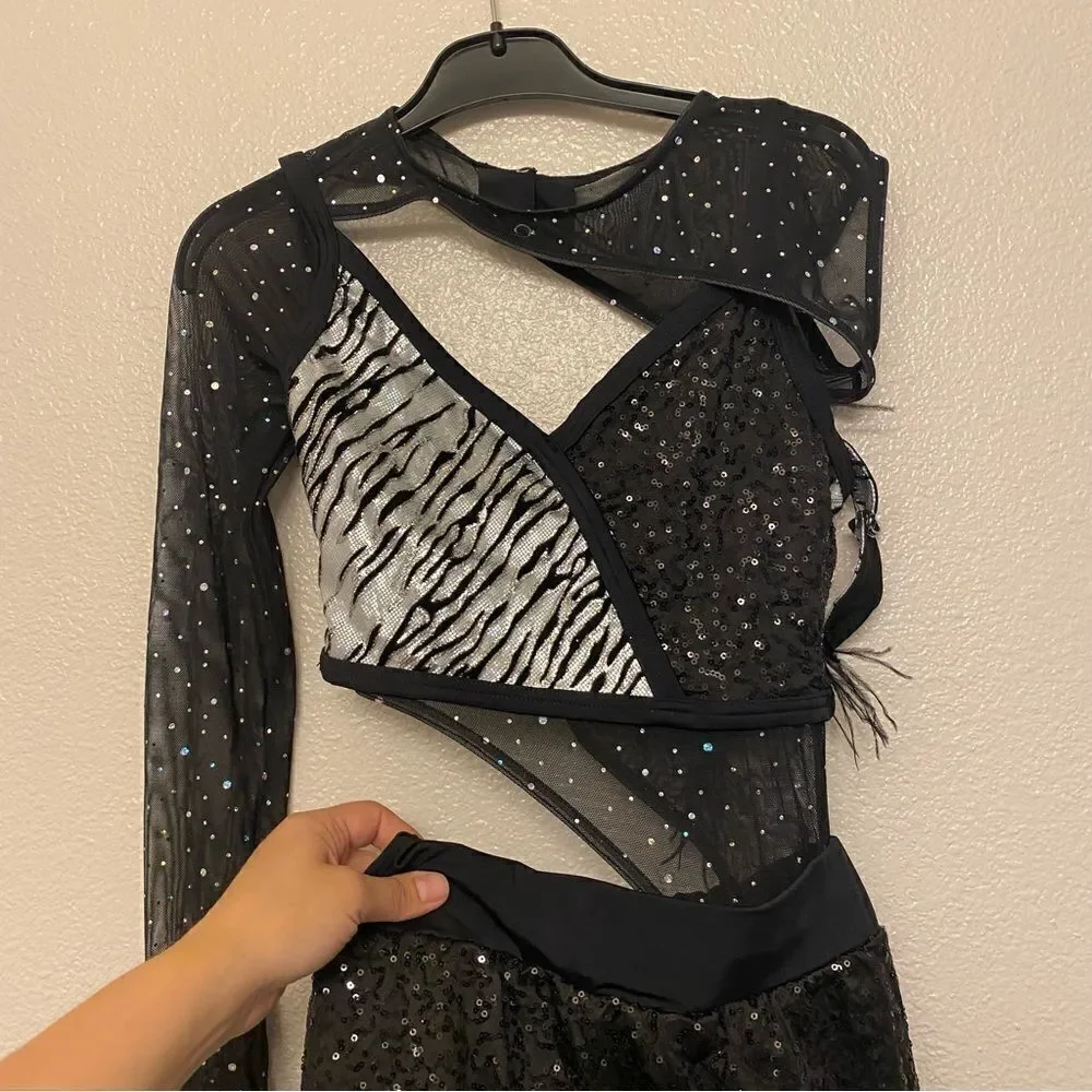 Weissman dance costume animal print feather Endangered Species 10509 Adult SA